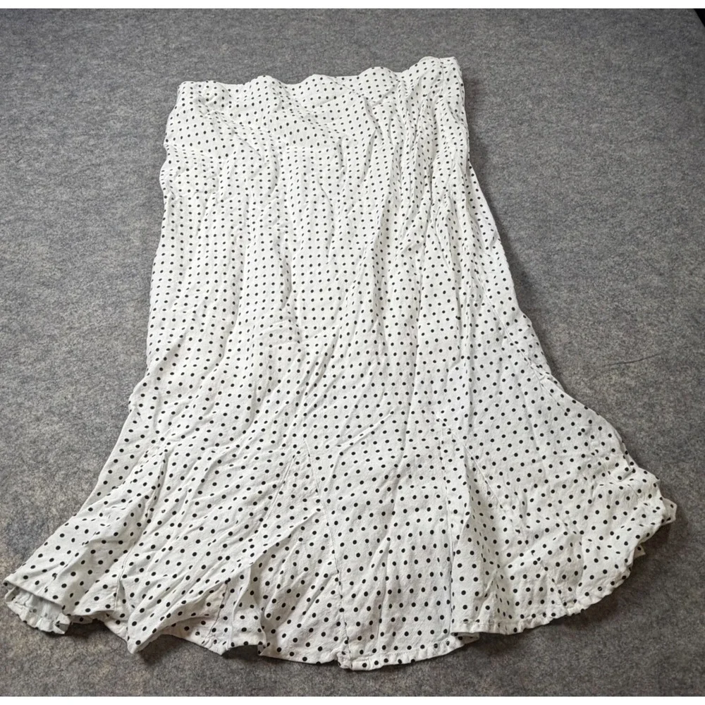 Kate Spade New York for Target White Black Polka Dot Midi Skirt Large